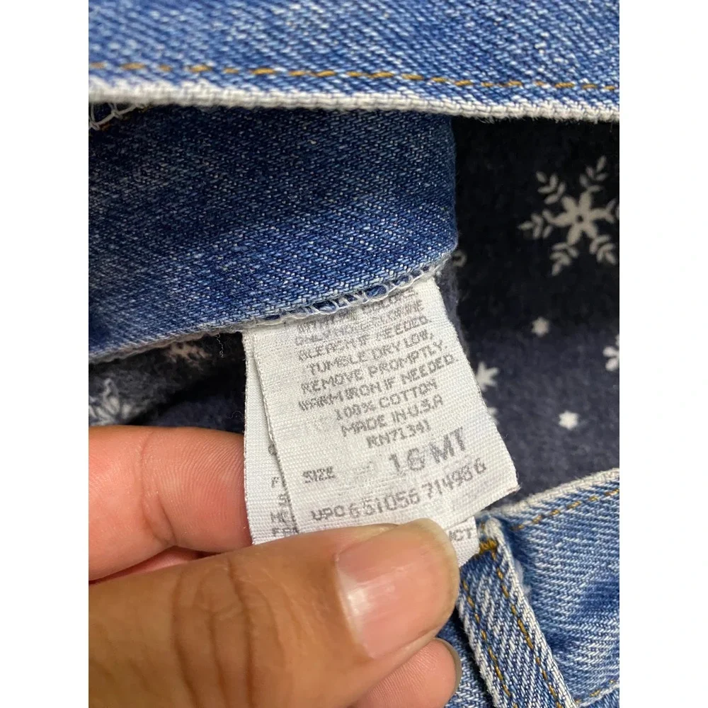 LL Bean Women Jeans Blue Denim Straight Leg Classic Fit Size 16 Medium Insulated